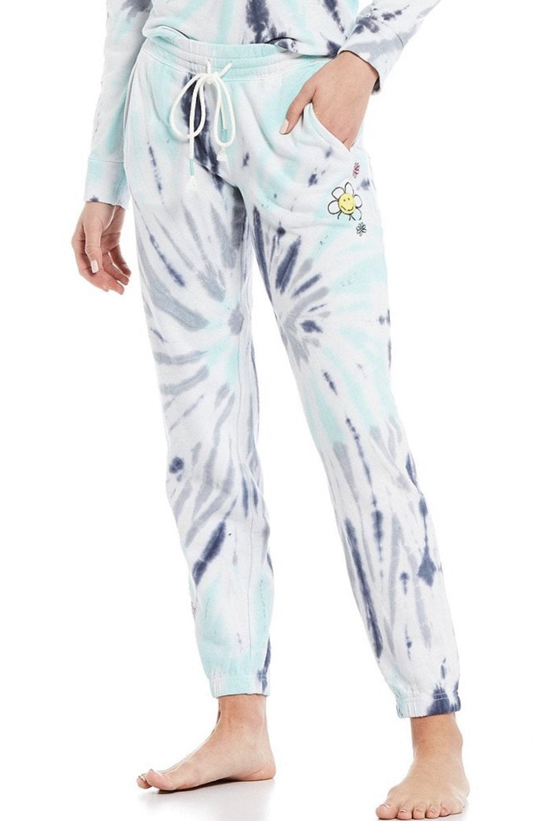 Pillow Talk Women's Jogger Pajama Pants Set with Pockets-Tie Dye
