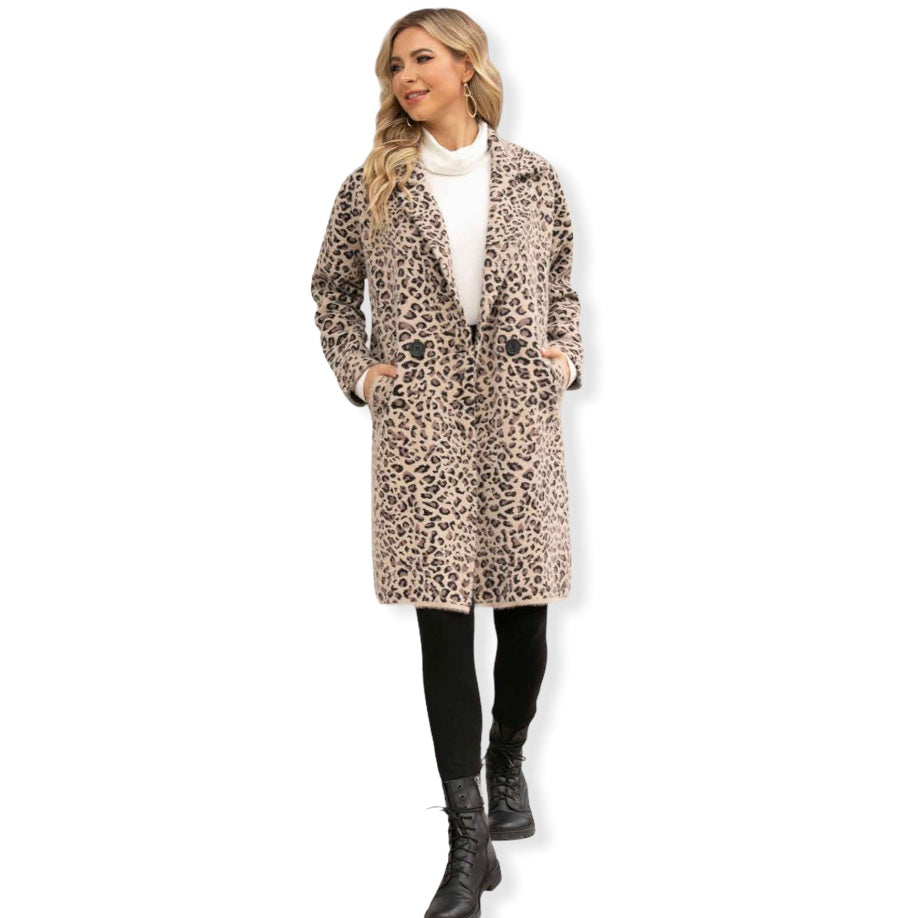 Long Cheetah Print Coat